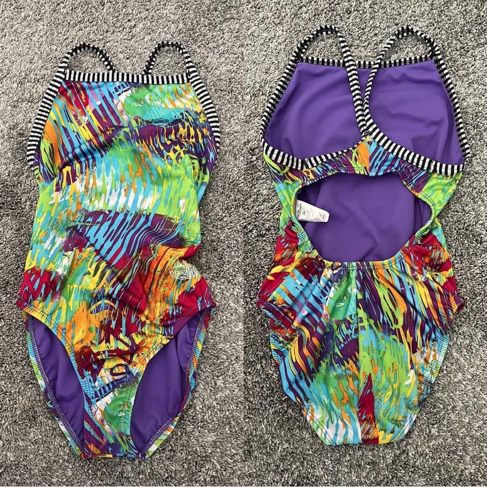 Dolfin Uglies Women's V-2 Back One Piece Swimsuit size 28